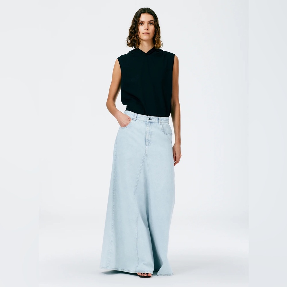 Tibi Bleach Denim Maxi Skirt
